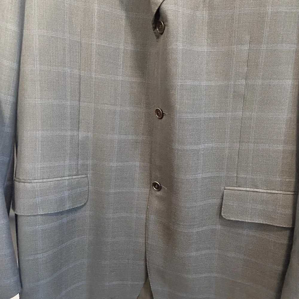CANALI Proposta Windowpane 100% Wool Blazer Sport Coat Jacket EU 52L/US 42 L